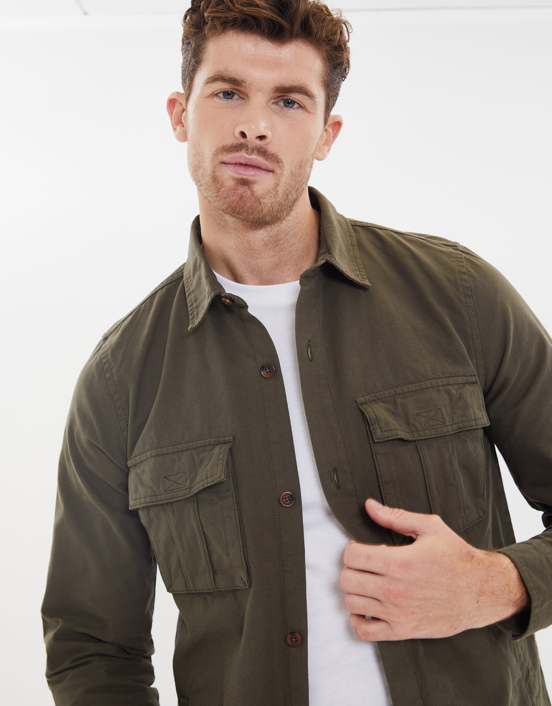 Khaki Green Long Sleeve Shirt