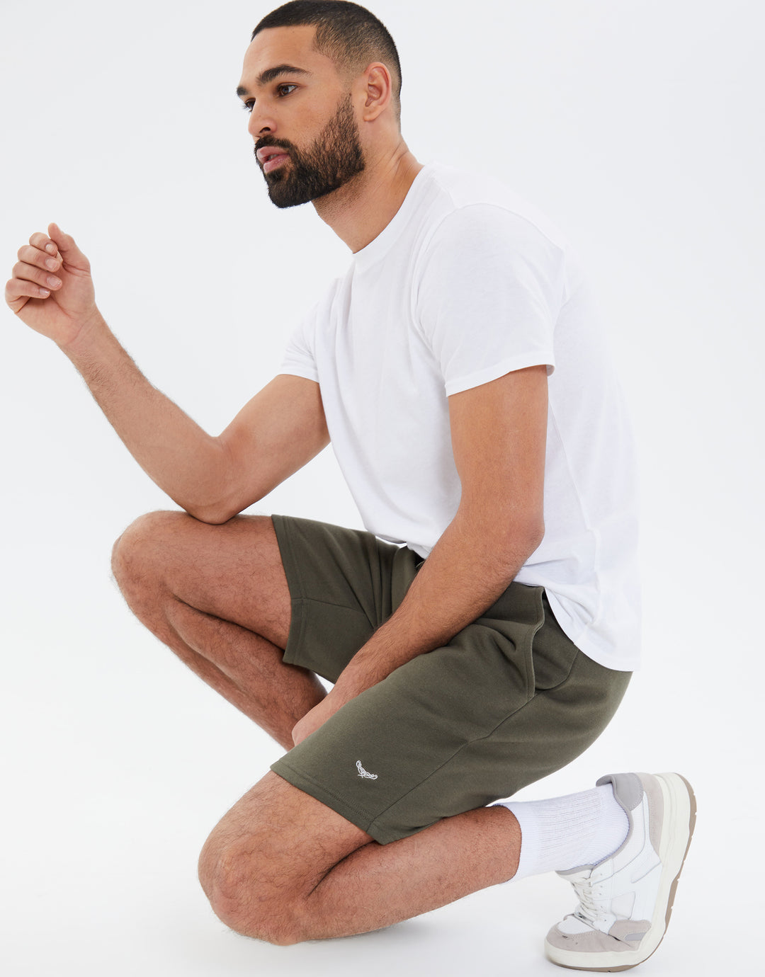 Khaki Green Fleece Shorts