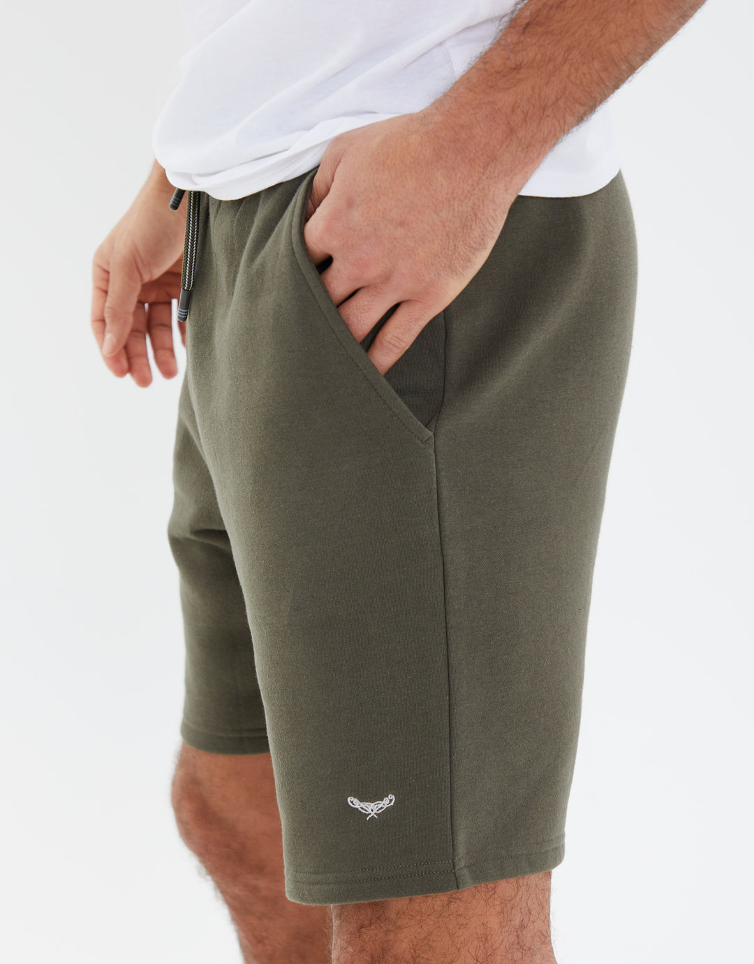 Khaki Green Fleece Shorts