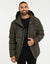 Khaki Green Hooded Padded Jacket
