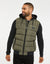Khaki Green Hooded Padded Gilet