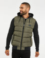 Khaki Green Hooded Padded Gilet