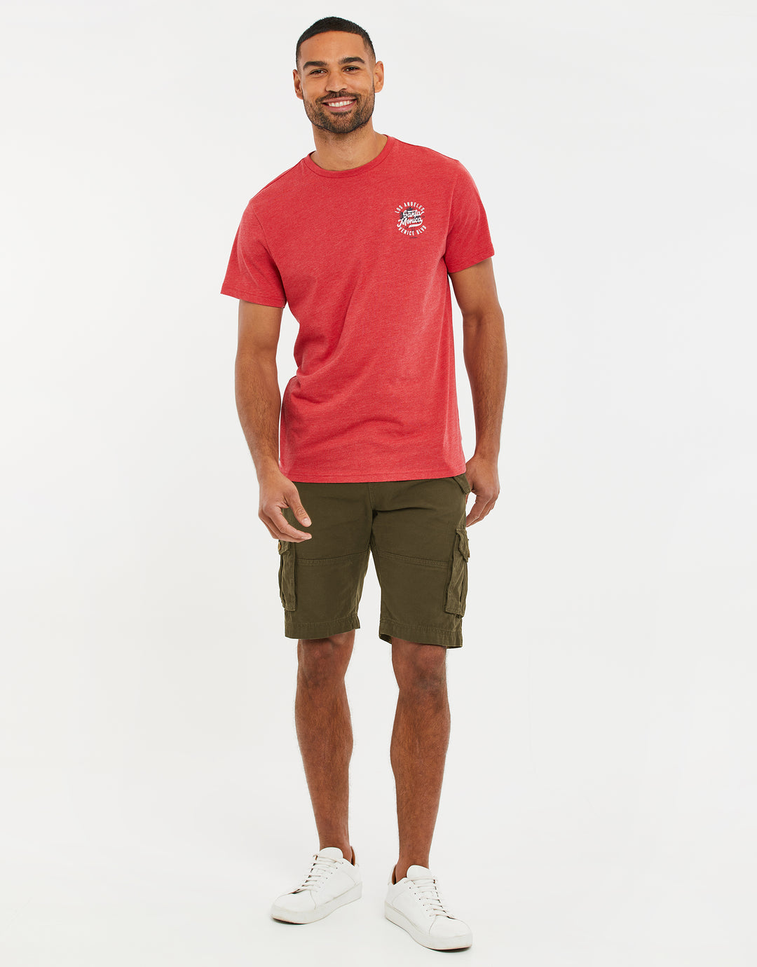Khaki Green Belted Cargo Shorts