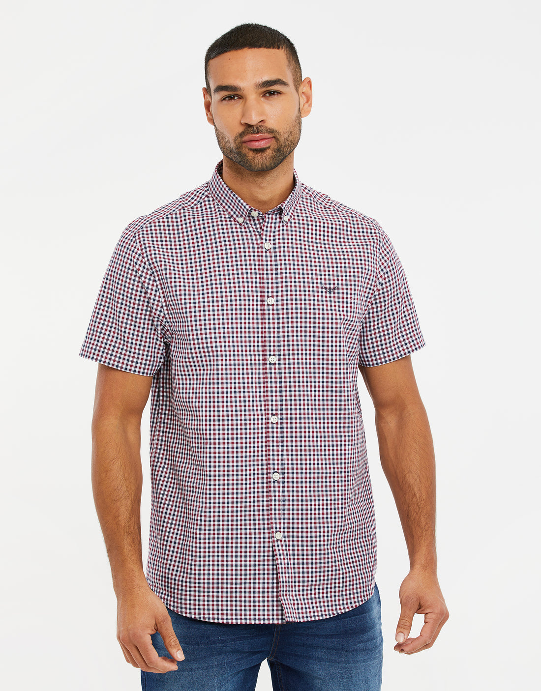 Men's Red Check Cotton Short Sleeve Shirt – Threadbare
