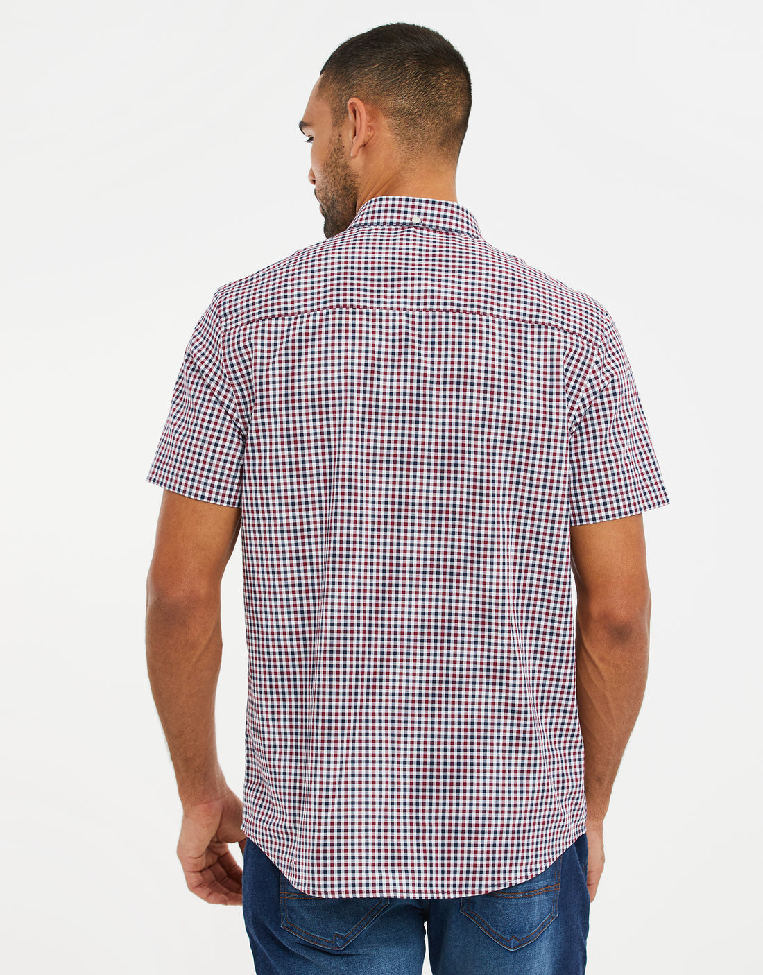 Men's Red Check Cotton Short Sleeve Shirt – Threadbare