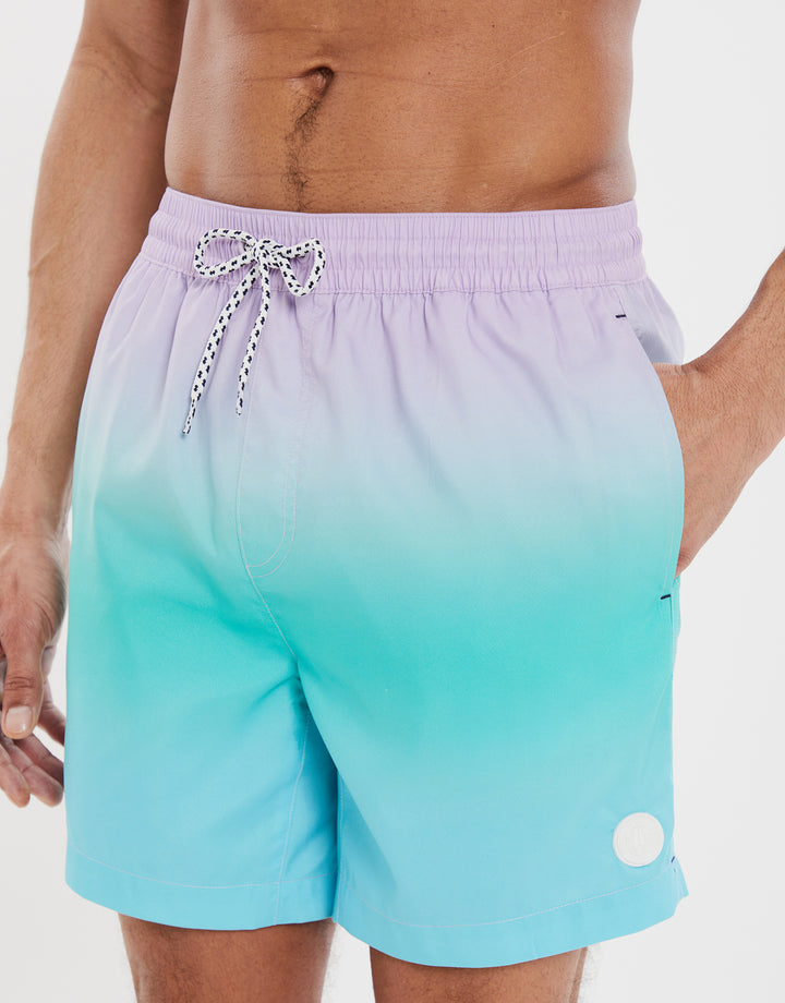 Lavender Purple Ombré Swim Shorts
