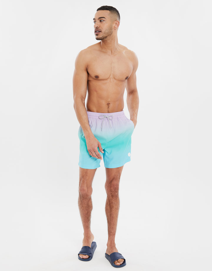 Lavender Purple Ombré Swim Shorts