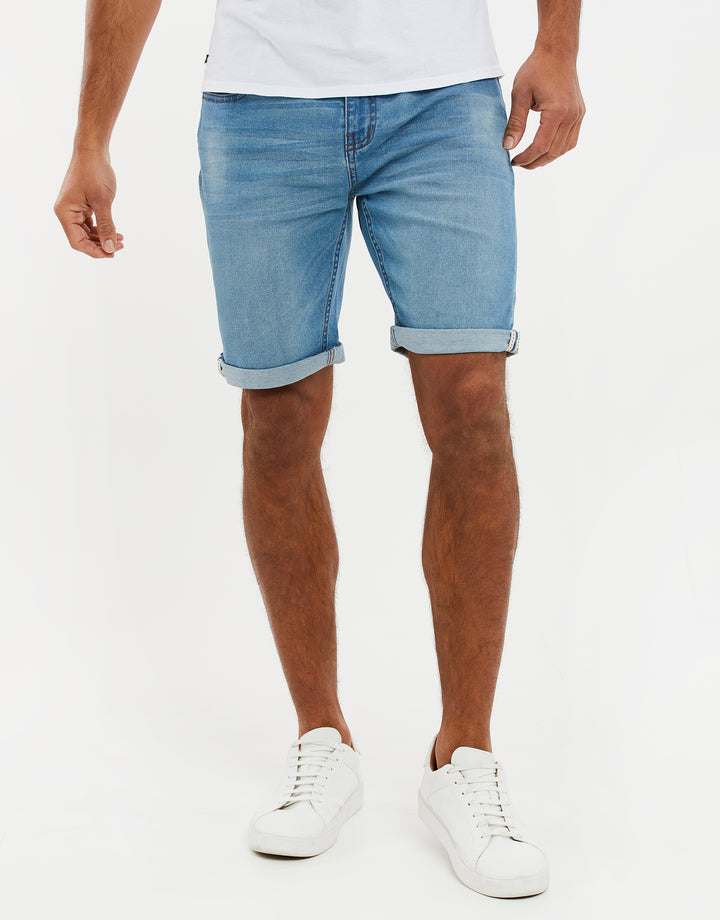 Light Wash Blue Denim Shorts