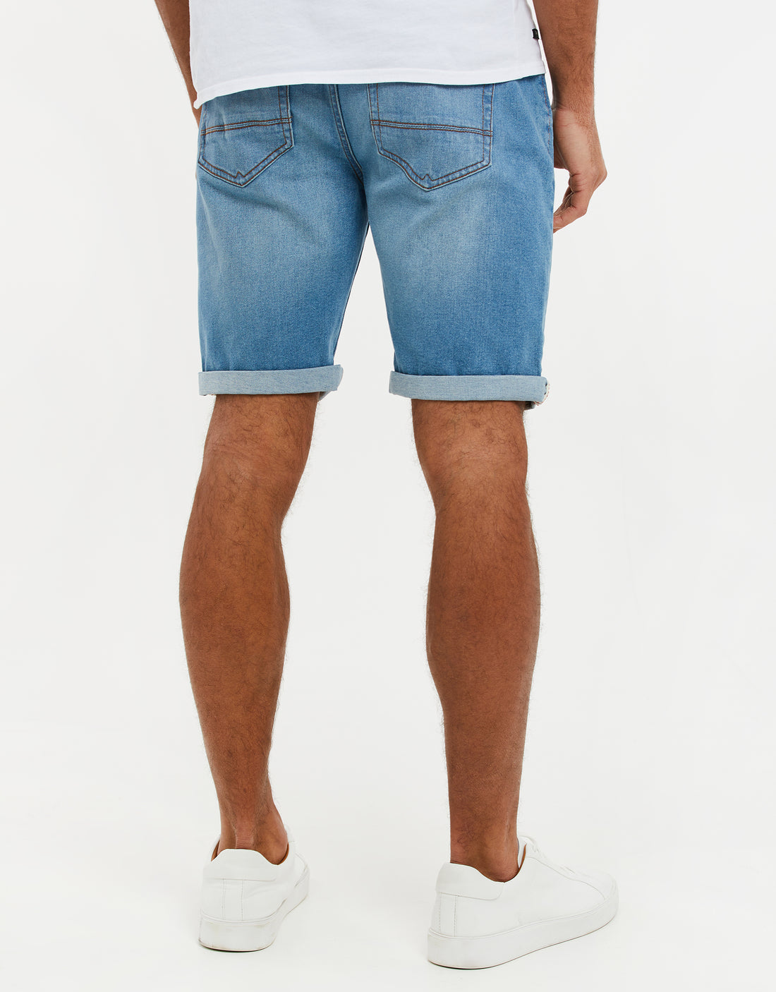 Men's Light Wash Blue Stretch Denim Shorts – Threadbare