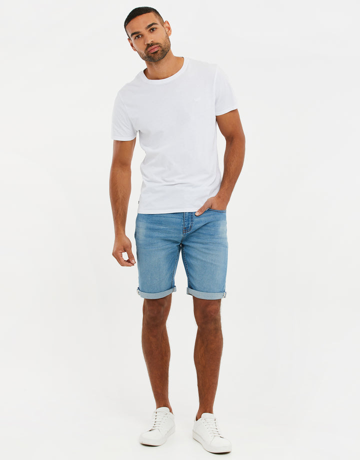 Light Wash Blue Denim Shorts