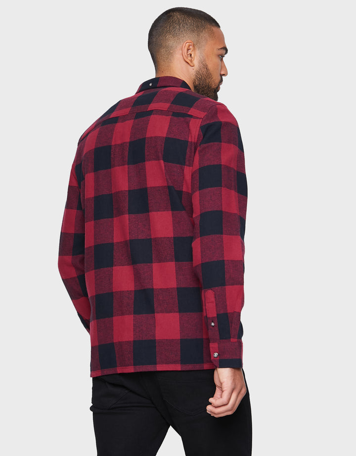 Logan Merlot Checked Casual Shirts
