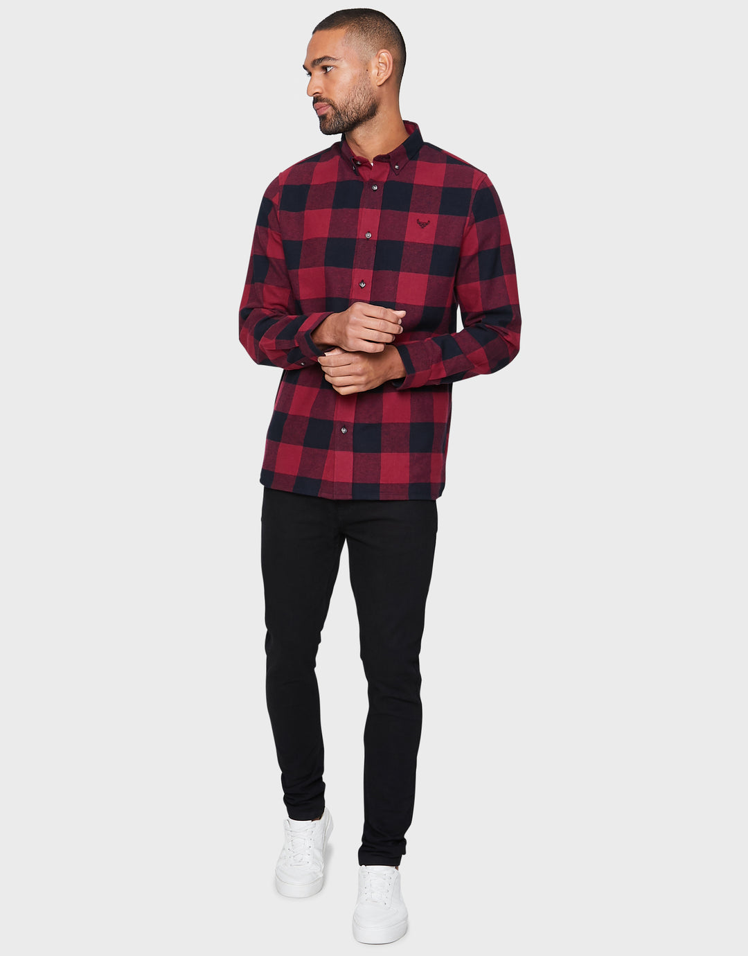 Logan Merlot Checked Casual Shirts