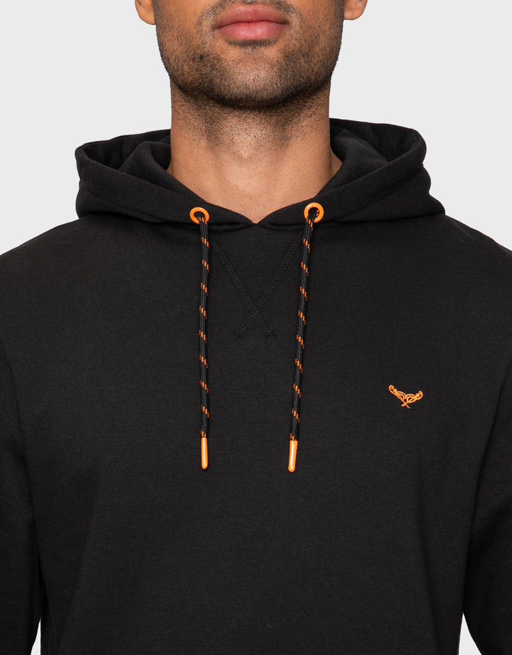 Mandarin Black Plain Hoodie and Jogger Co-ord Set