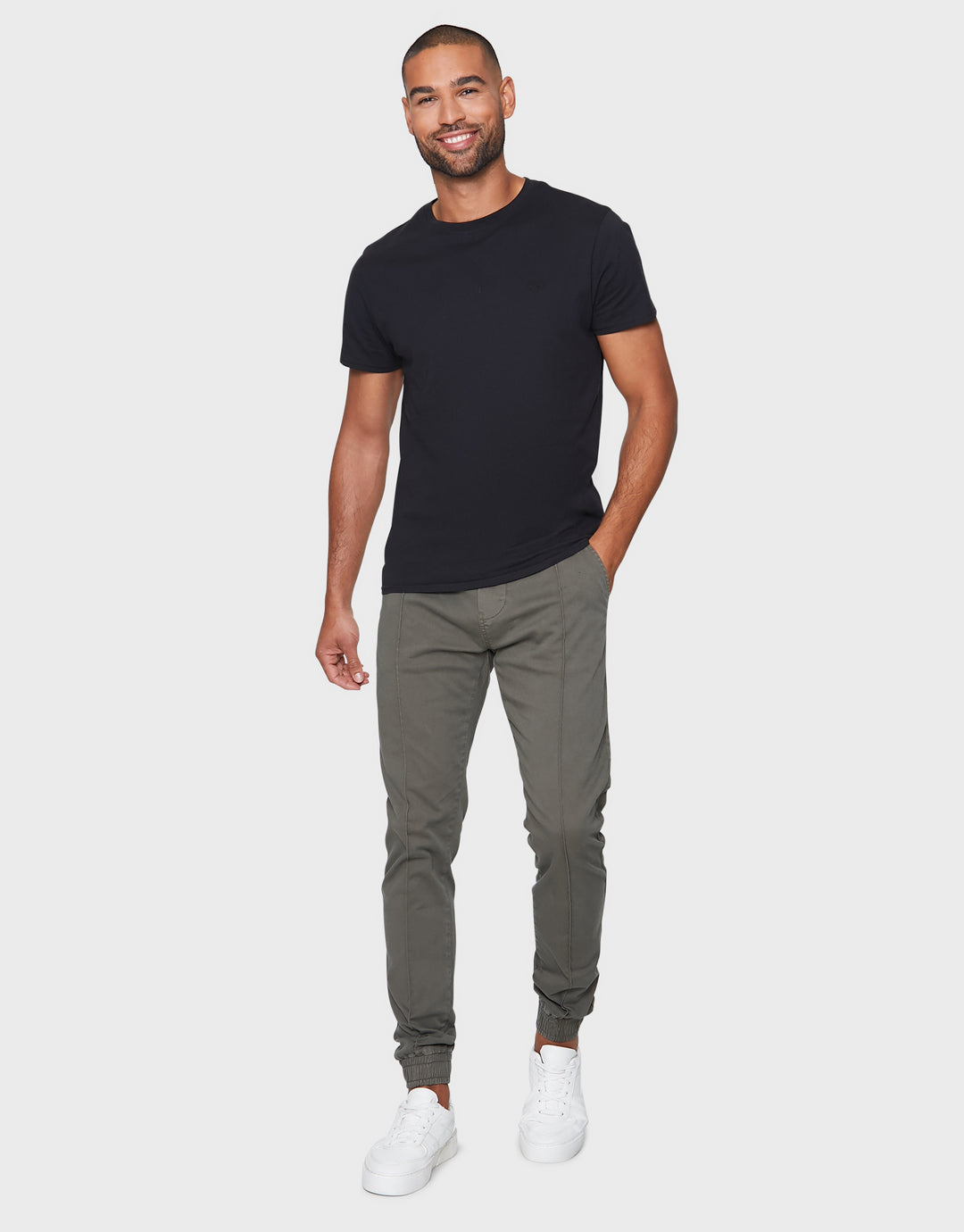 Metro Khaki Plain Cuffed Chino Trousers