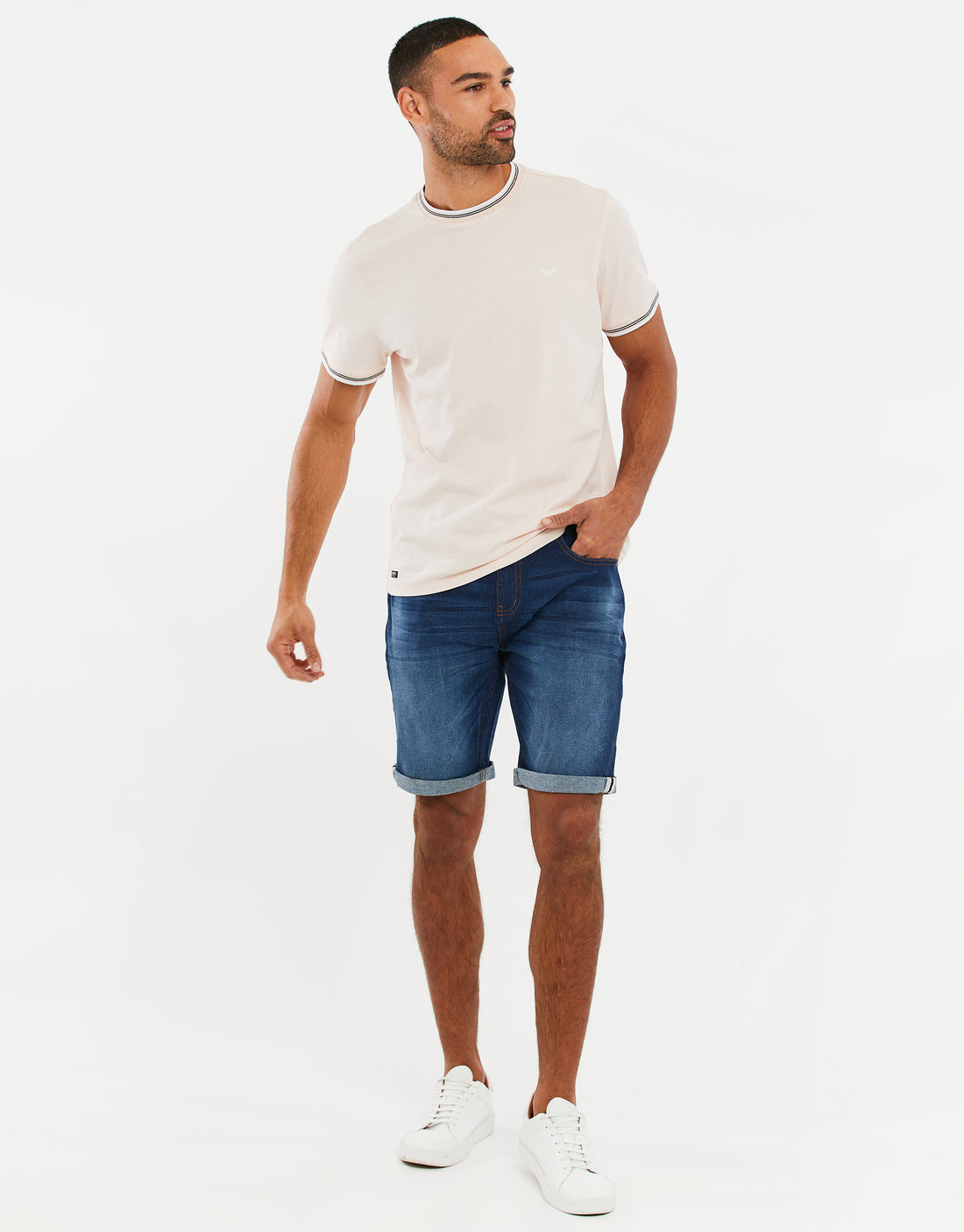 Men's Mid Wash Blue Stretch Denim Shorts – Threadbare