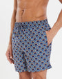 Midnight Blue Geometric Print Swim Shorts
