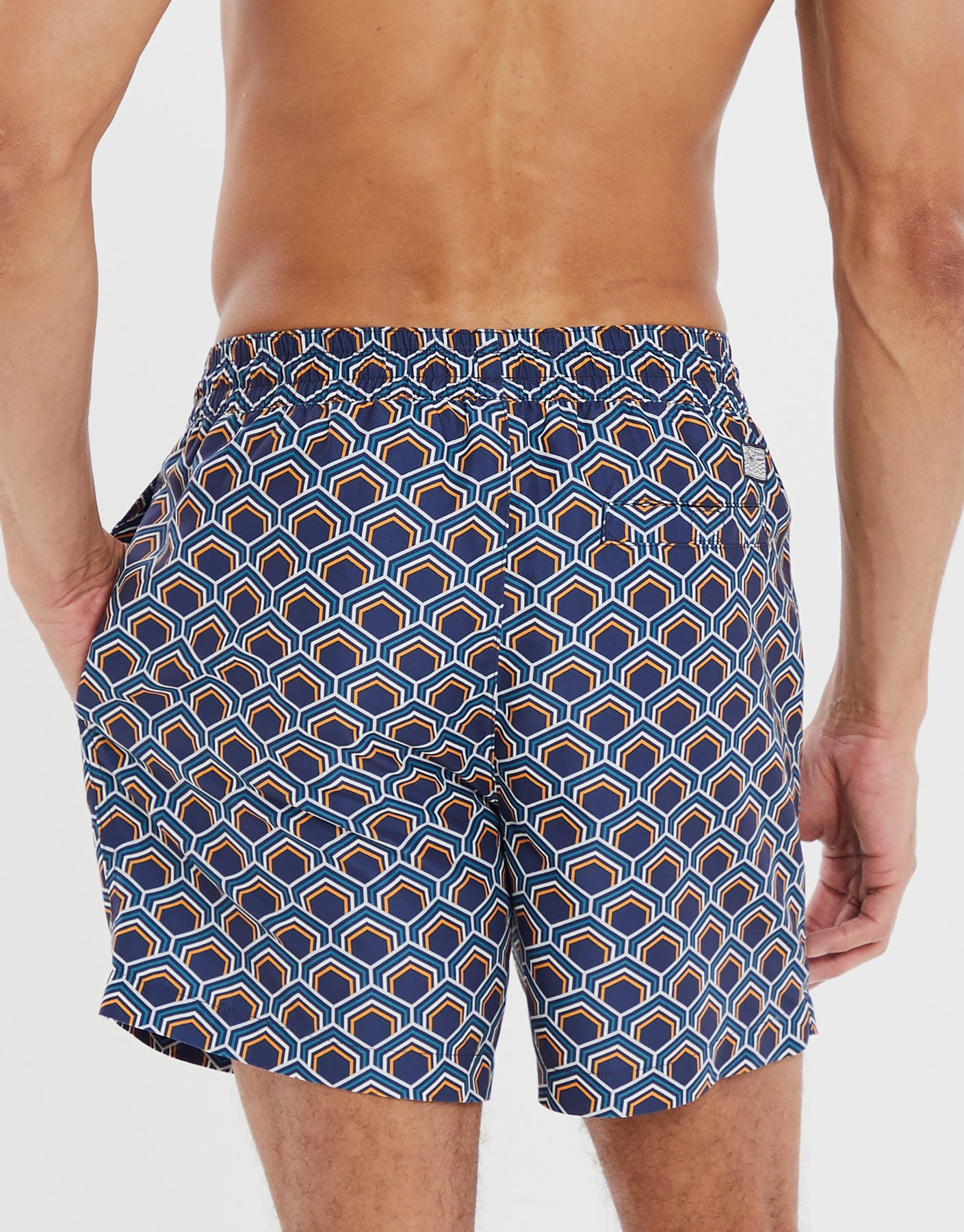 Threadbare Men's Midnight Blue Hexagonal Geometric Print