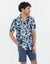 Midnight Blue Palm Print Short Sleeve Shirt