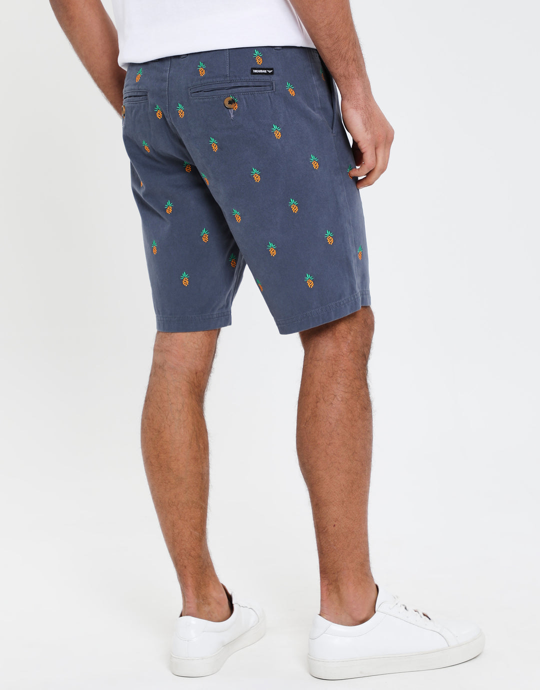 Misty Blue Pineapple Print Chino Shorts