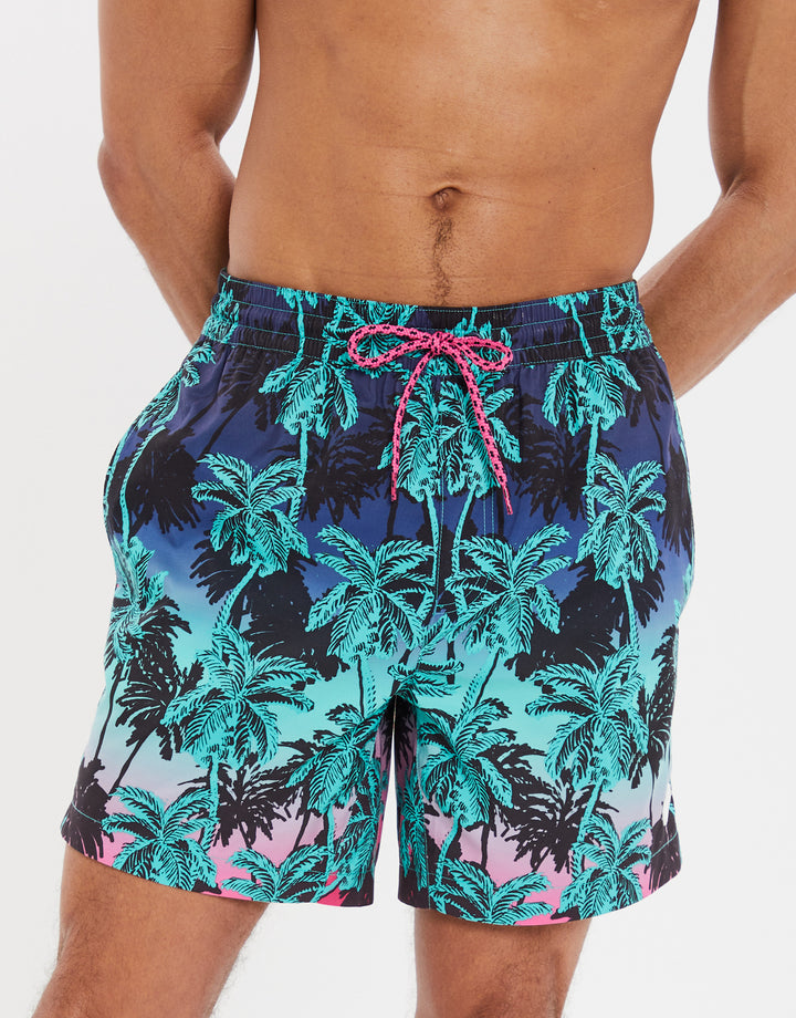 Multi Digital Palm Print Swim Shorts