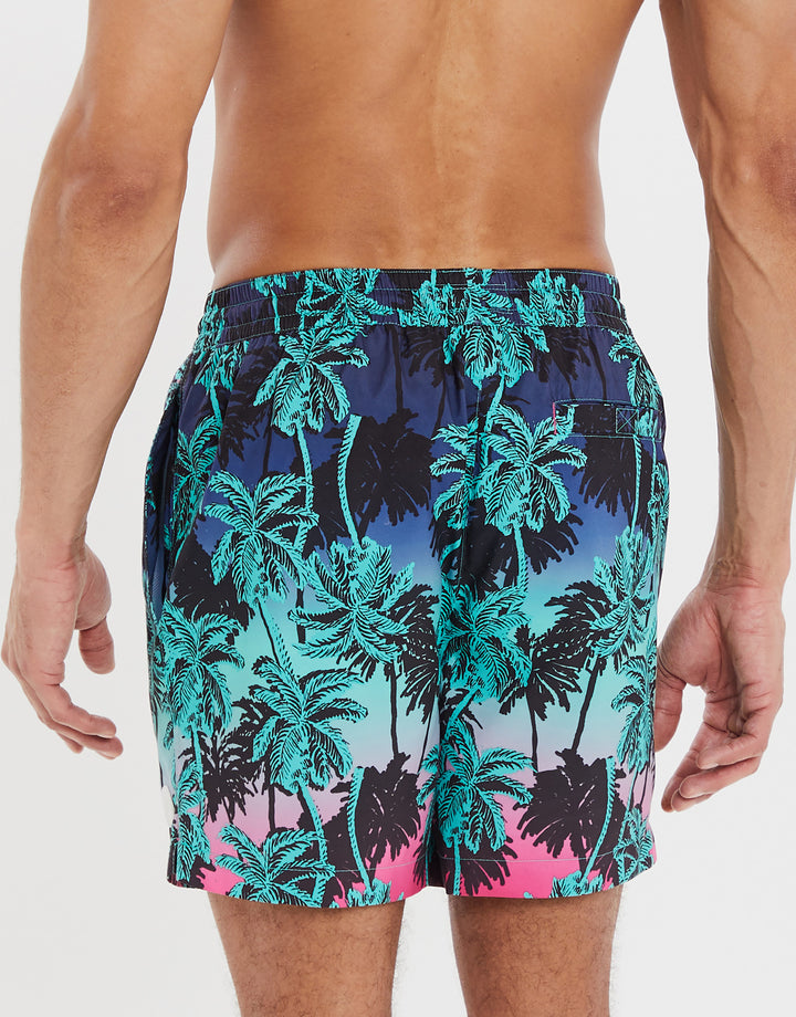 Multi Digital Palm Print Swim Shorts