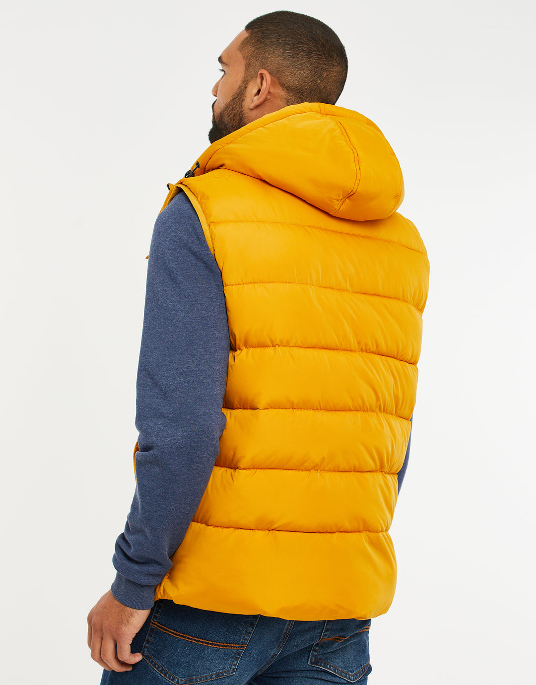 Mustard Yellow Hooded Padded Gilet