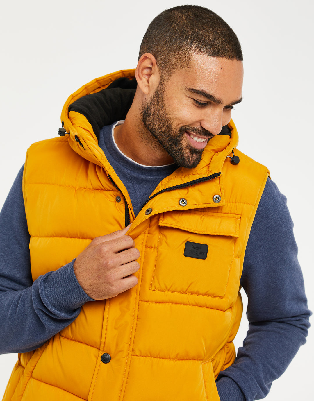 Mustard Yellow Hooded Padded Gilet