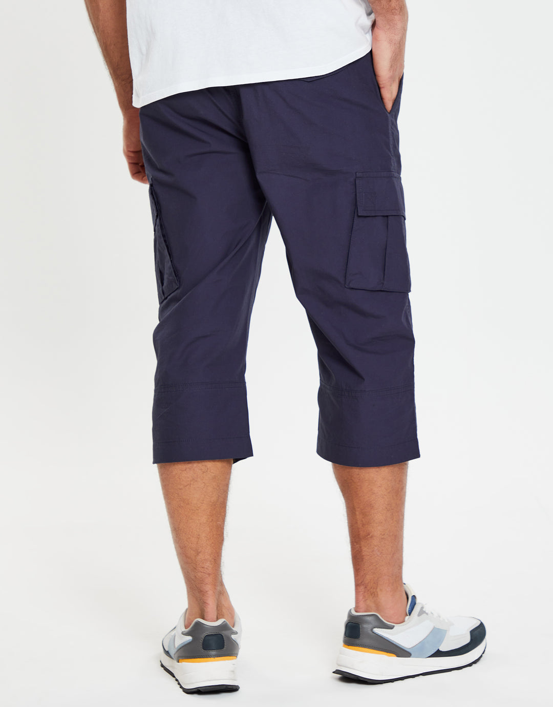 Navy 3/4 Length Cargo Pants