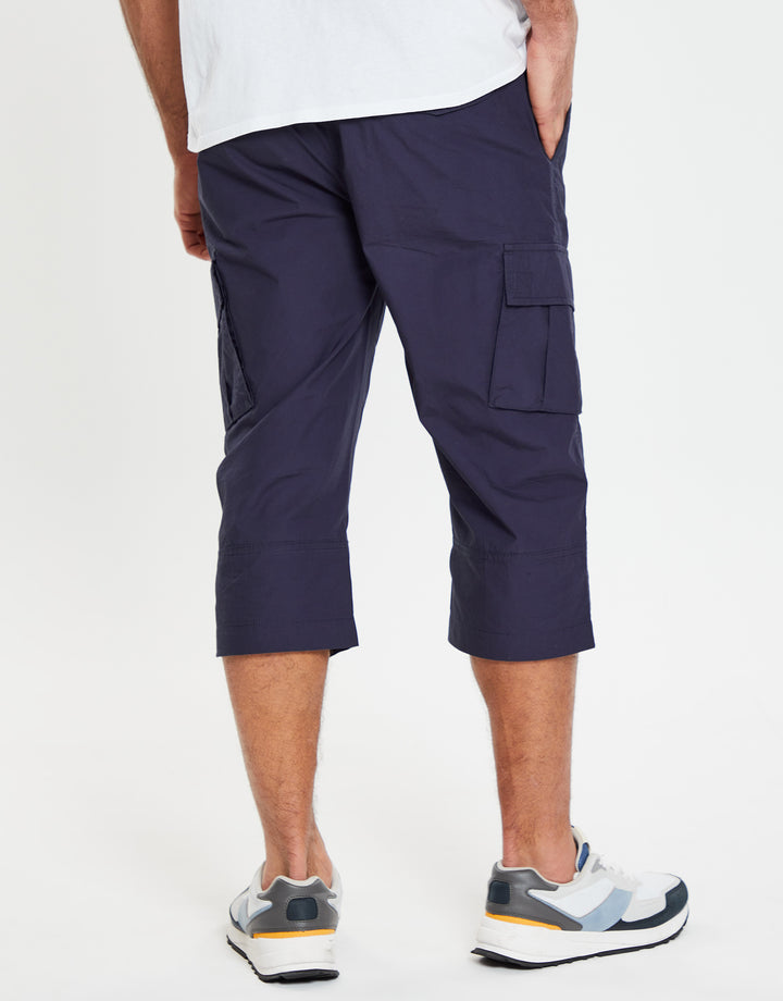Navy 3/4 Length Cargo Pants