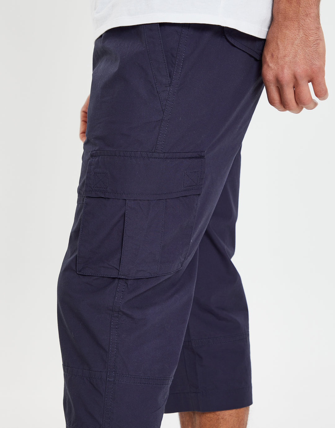 Navy 3/4 Length Cargo Pants