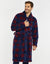 Navy & Burgundy Check Dressing Gown