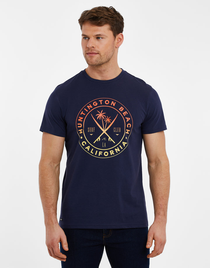 Navy California Graphic Print T-Shirt