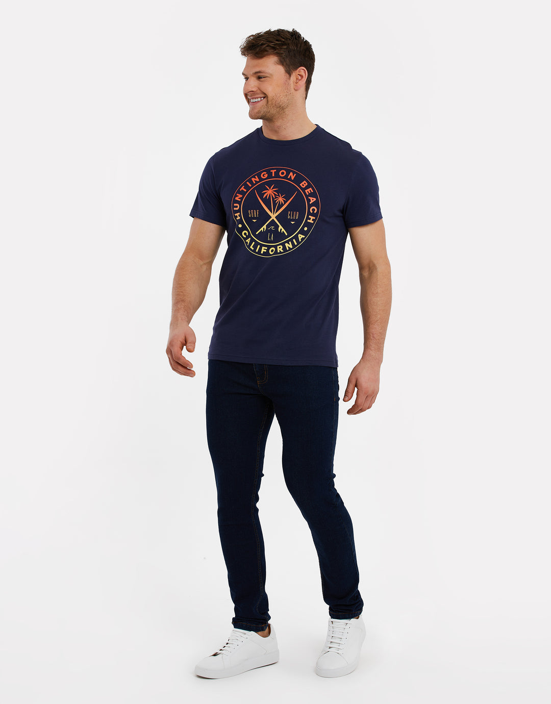 Navy California Graphic Print T-Shirt