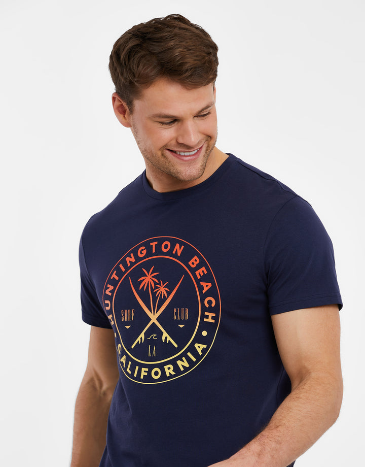Navy California Graphic Print T-Shirt