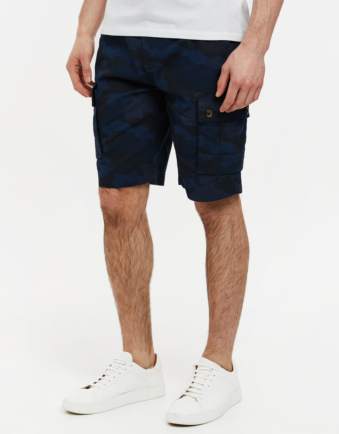 Navy Camo Cargo Shorts