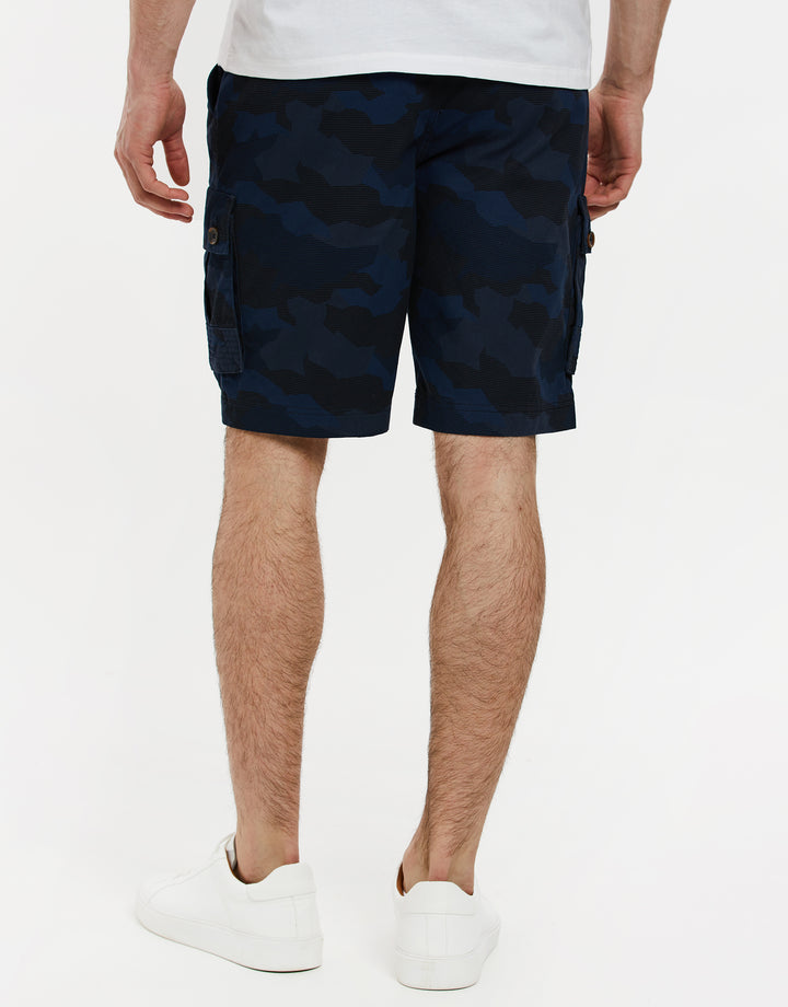 Navy Camo Cargo Shorts