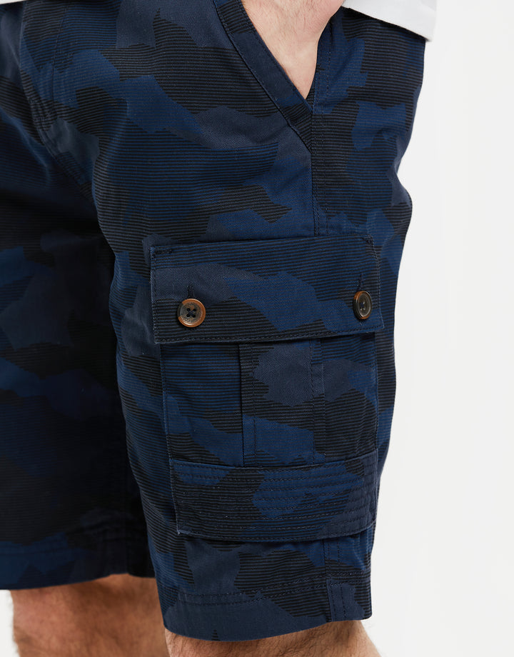 Navy Camo Cargo Shorts