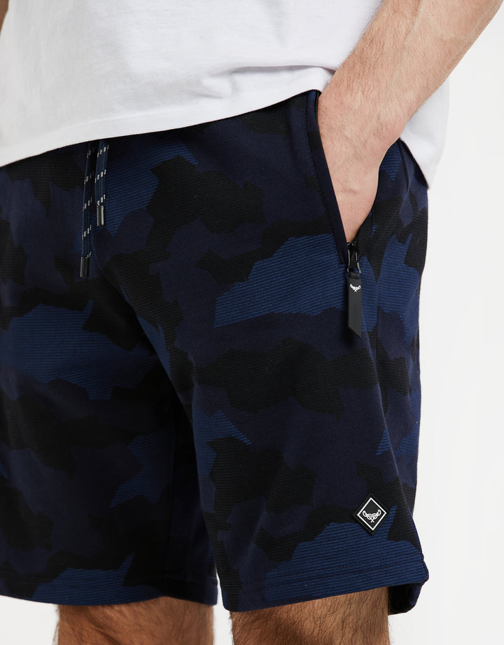 Navy Camo Sweat Shorts