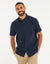 Navy Short Sleeve Linen Blend Shirt