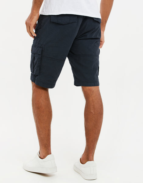 Men's Navy Blue Classic Cotton Cargo Shorts – Threadbare