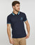 Navy Contrast Collar Branded Polo Shirt