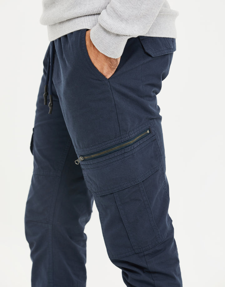 Navy Cargo Trousers
