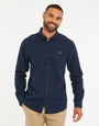Navy Long Sleeve Linen Blend Shirt