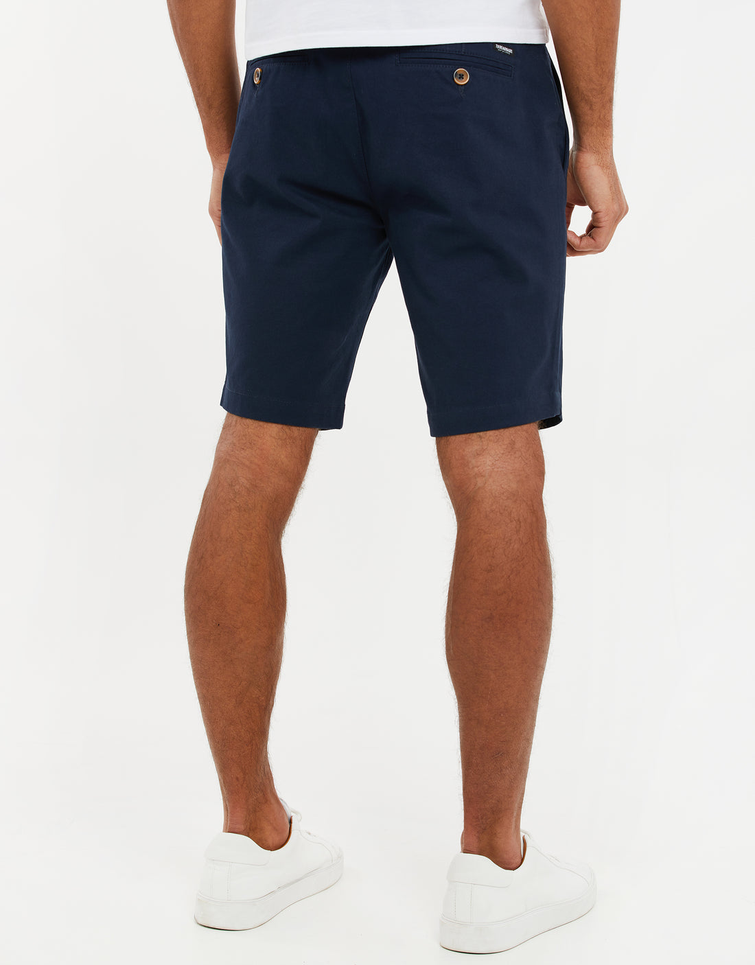 Men's Navy Blue Cotton Slim Fit Chino Shorts – Threadbare