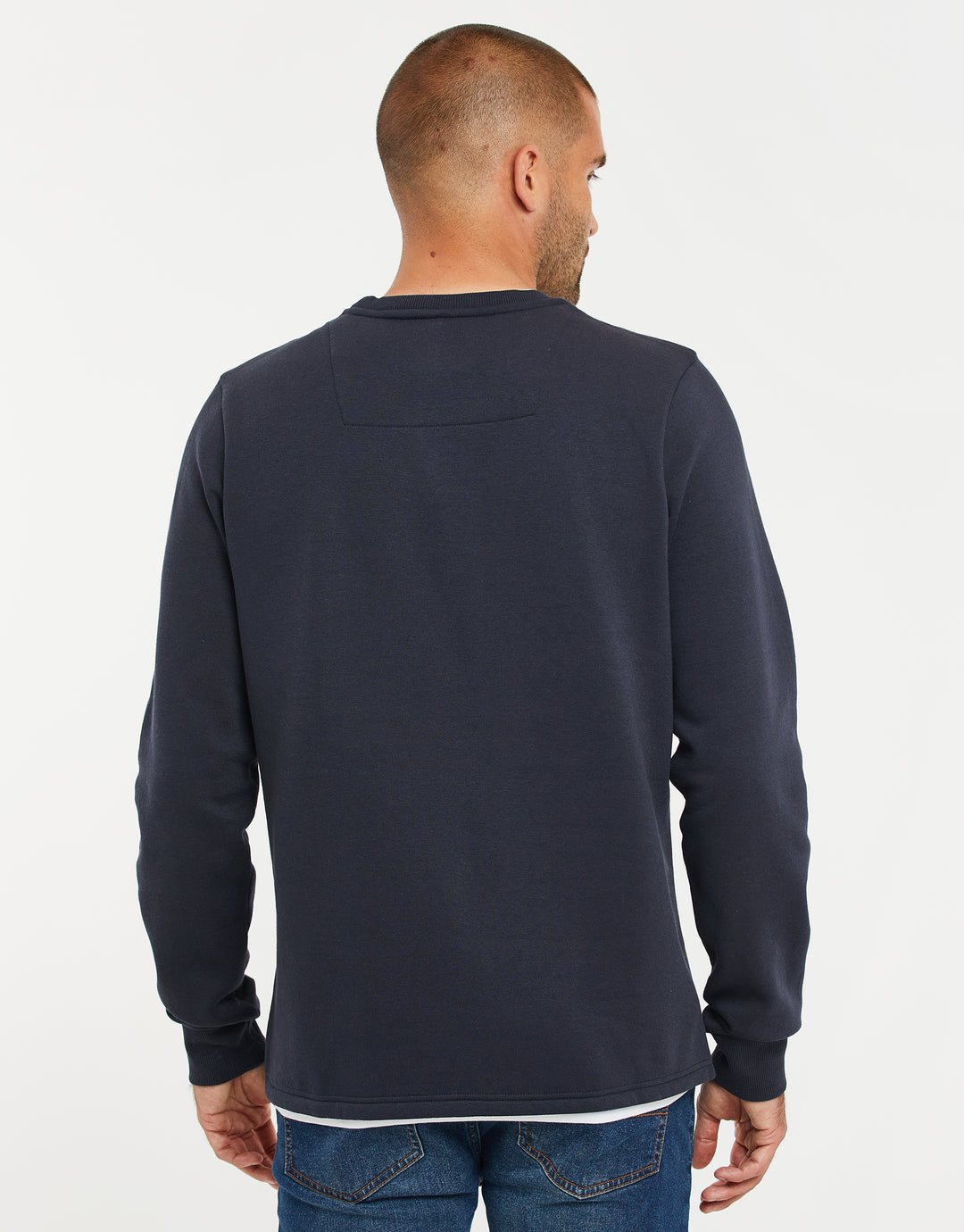 Navy Mock T-Shirt Sweatshirt