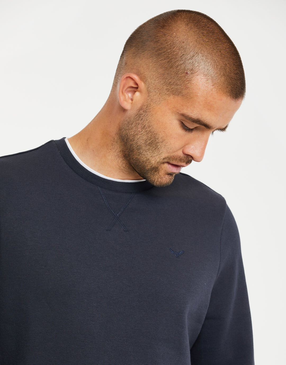 Navy Mock T-Shirt Sweatshirt