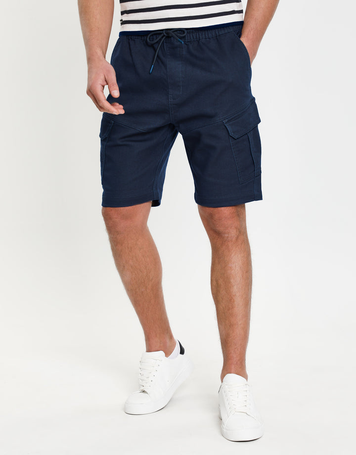 Navy Stretch Cargo Shorts