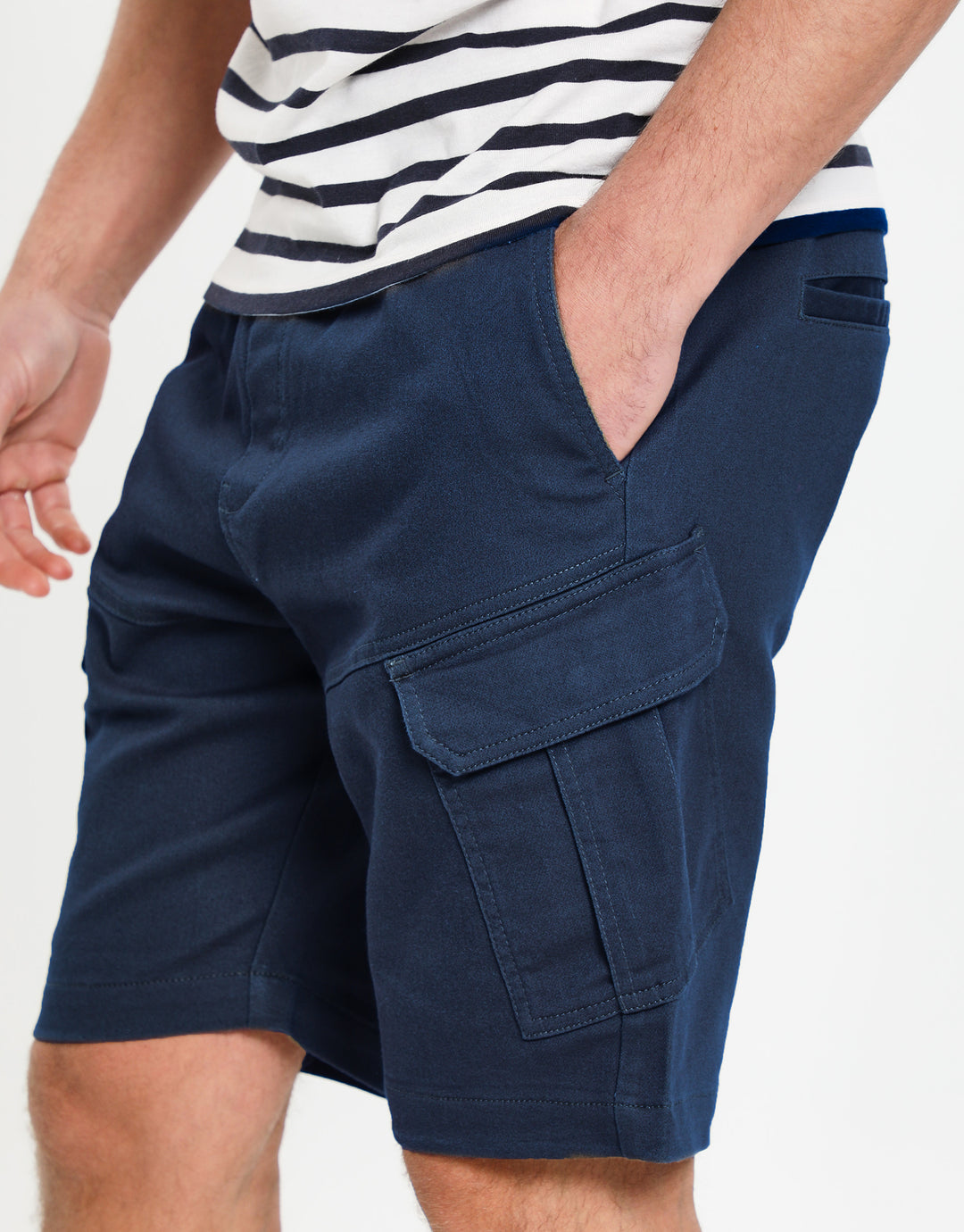 Navy Stretch Cargo Shorts