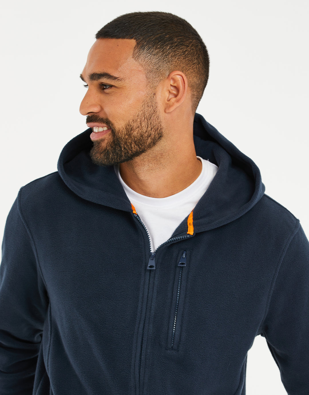 Navy Fitness Fleece Zip-Through Hoodie