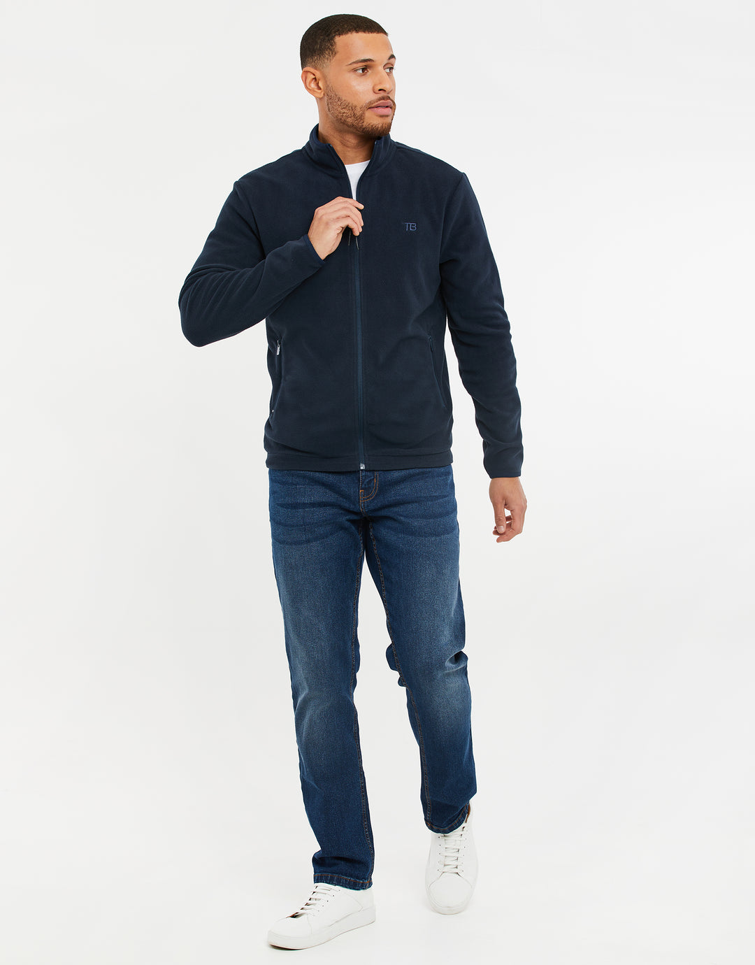 Navy Zip-Through Fitness Fleece